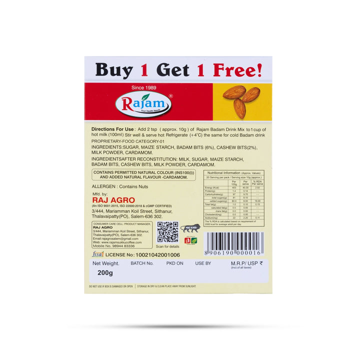 Badam Drink Mix - 200 Gms | Instant Badam Milk Mix / Badam Powder / Healthy Drink - Beverages