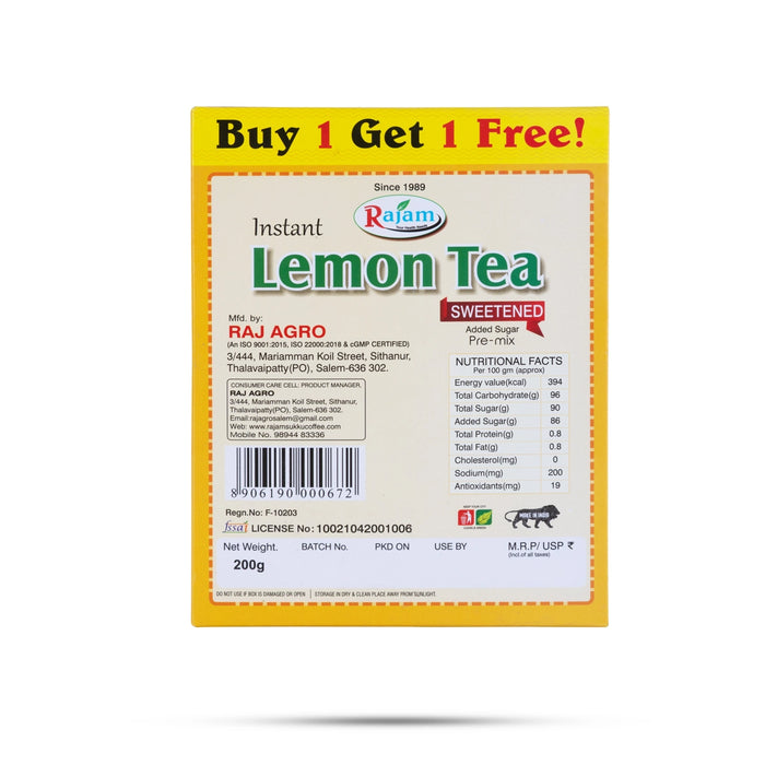 Lemon Tea Powder - 200 Gms | Instant Mix / Lemon Flavored Tea Mix / Refreshing & Detox Drink - Coffee & Tea