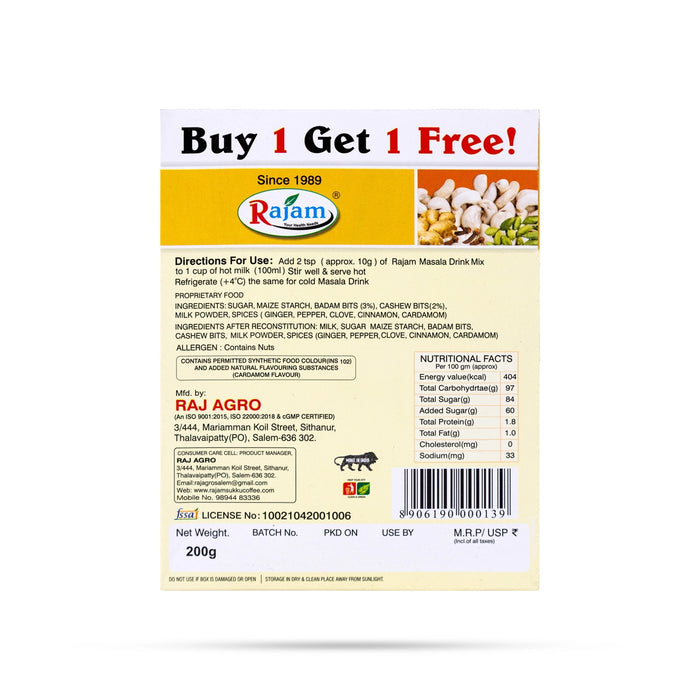 Masala Drink Mix - 200 Gms | Instant Mix / Beverage Powder with Spices & Nuts - Beverages