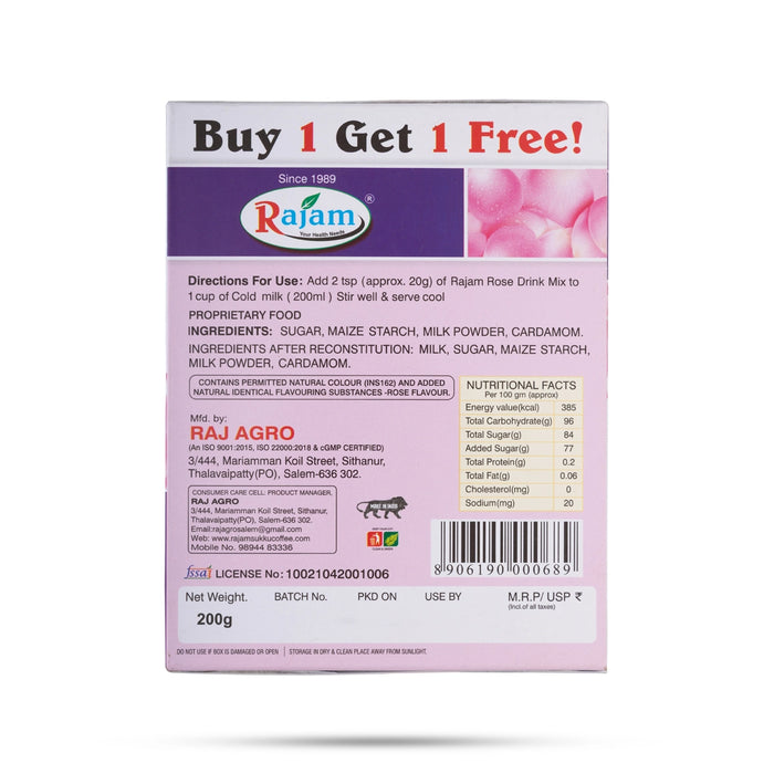 Rose Milk Powder - 200 Gms | Rose Milk Drink Mix Powder / Instant Mix - Beverages