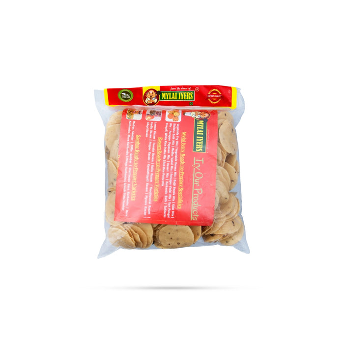 Mylai Iyers Pepper Coin Appalam - 200 Gms | Pepper Coin Papad/ Pepper Appalam/ Pepper Papad - Papad & Vadam