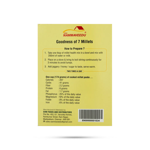 Millet Health Mix Box- 500 Gms | Organic Mix/ Health Mix Powder/Roasted Natural Multi Grain Powder/Instant Mix Powder - Health Drink