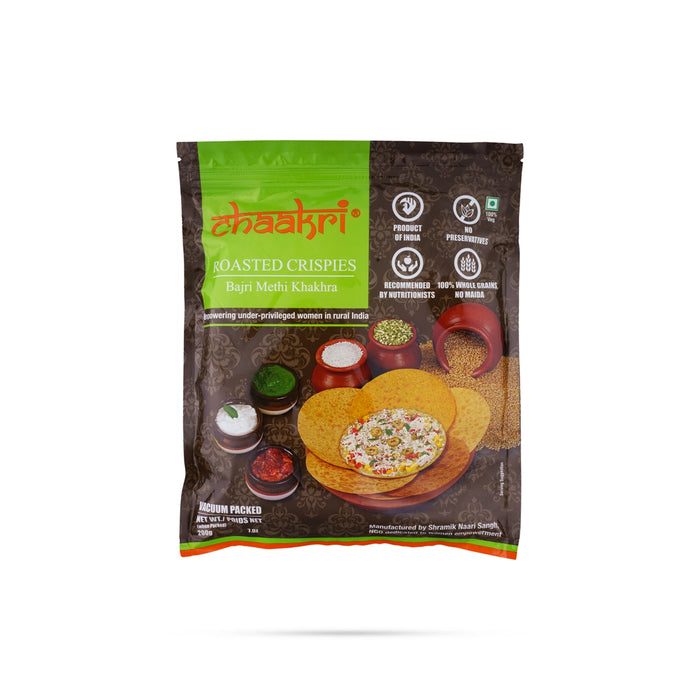 Bajri Methi Khakhra - 200 Gms | Roasted Crispies/ Bajri Na Khakhra/ Khakhra Methi - Traditional Snacks