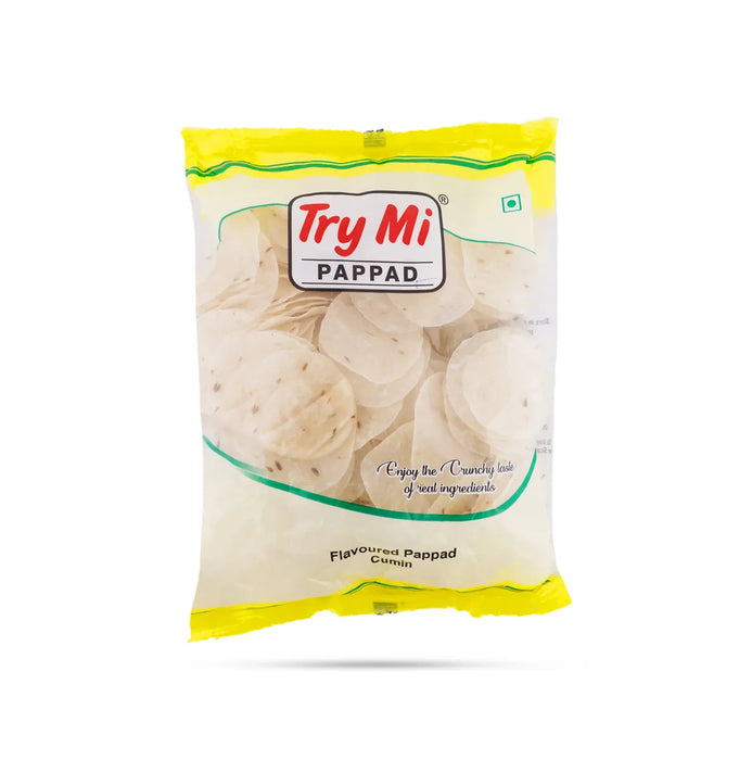 Cumin Papad - 200 Gms | Jeera Appalam/ Try Mi Pappad/ Crispy Fryums For Meal Side Dish And Snacks - Papad & Vadam