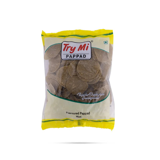 Pudina Papad - 200 Gms | Mint Appalam/ Try Mi Pappad/ Crispy Fryums For Snack Lovers And Meal Side Dish - Papad & Vadam
