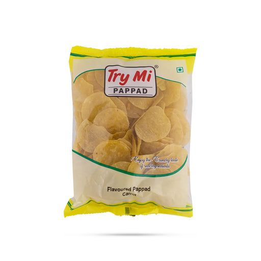 Carrot Papad - 200 Gms | Carrot Appalam/ Try Mi Pappad/ Crispy Fryums For Snack Lovers & Meal Side Dish - Papad & Vadam