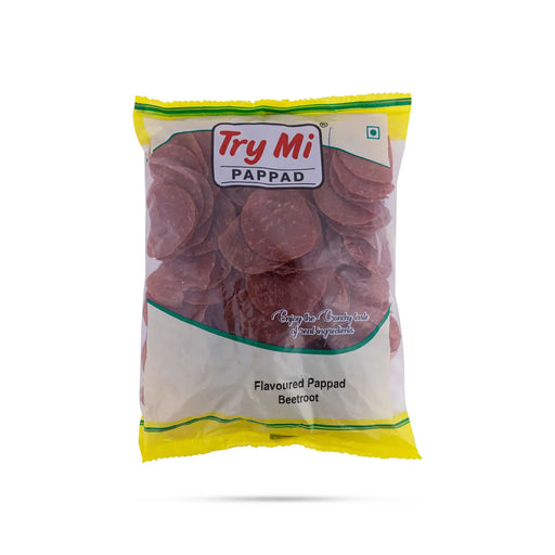 Beetroot Papad - 200 Gms | Beetroot Appalam/ Try Mi Pappad/ Crispy Fryums For Snack Lovers & Meal Side Dish - Papad & Vadam