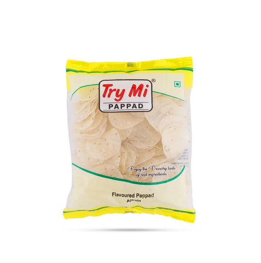 Ajwain Papad - 200 Gms | Ajwain Appalam/ Try Mi Pappad/ Crispy Fryums For Snack Lovers & Meal Side Dish - Papad & Vadam