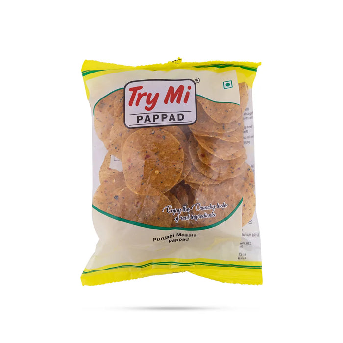 Punjabi Masala Papad- 150 Gms | Appalam/ Try Mi Pappad/ Crispy Masala Fryums For Snack Lovers & Meal Side Dish - Papad & Vadam