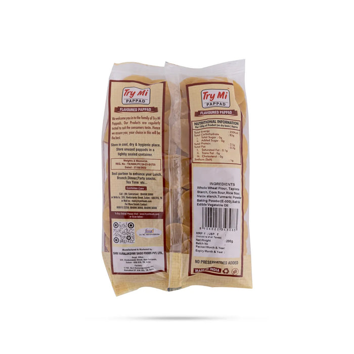 Panipuri Papad - 200 Gms | Appalam/ Try Mi Pappad/ Crispy Pani Puri Fryums For Snack Lovers & Meal Side Dish - Papad & Vadam