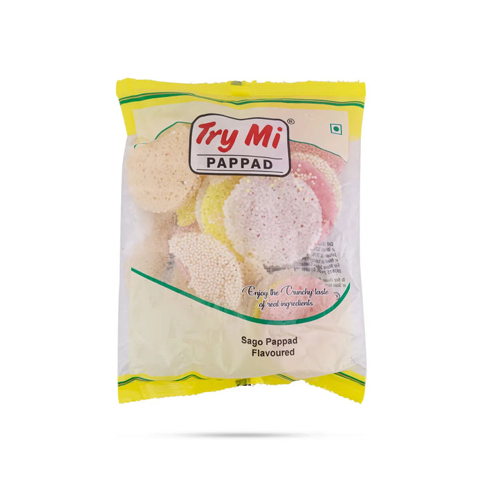 Sago Papad - 200 Gms |Colour Javvarisi Appalam/ Try Mi Pappad/ Crispy Sabudana Fryums For Meal Side Dish - Papad & Vadam