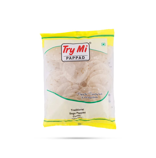 Cumin Sago Papad - 200 Gms | Jeera Javvarisi Appalam/ Try Mi Pappad/ Sabudana Fryums For Meal Side Dish - Papad & Vadam