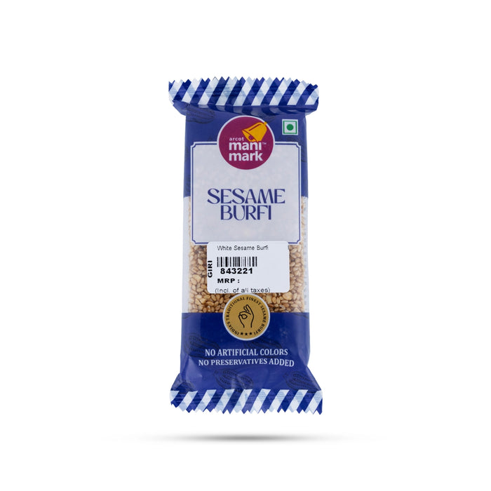 White Sesame Burfi - 70 Gms | Traditional Ellu Sweet / Healthy Sesame & Jaggery Indian Sweet