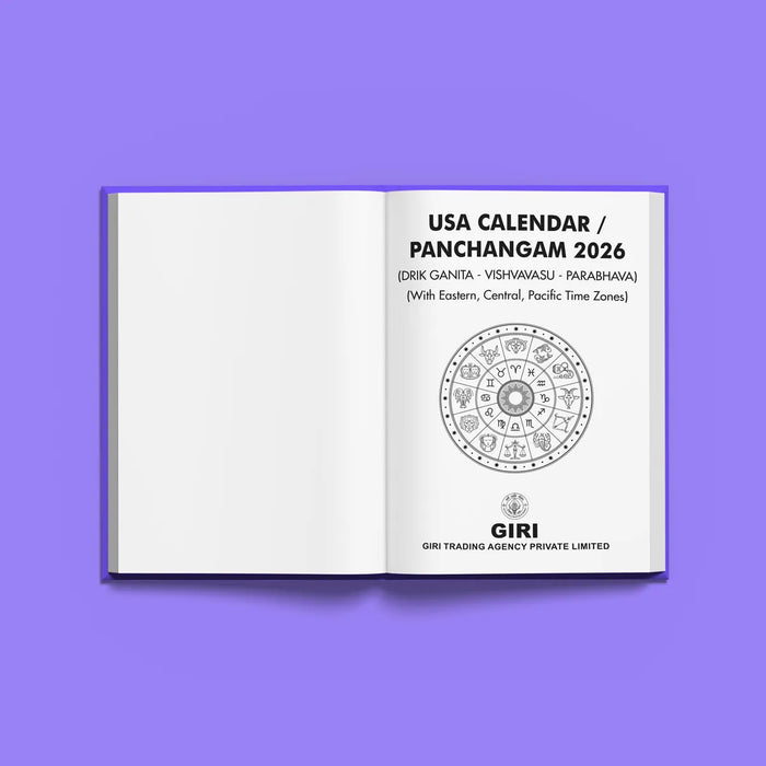 USA Calendar / Panchangam 2026 - Calendar