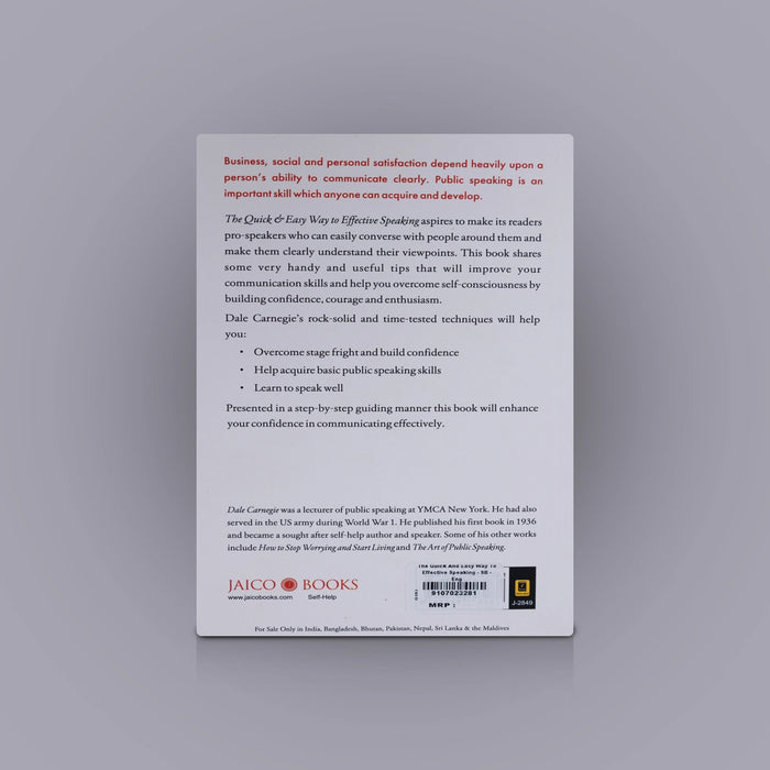 The Quick And Easy Way To Effective Speaking - English | By Dale Carnegie/ Dictionary Book/ Self Help Book - Education & Self Help