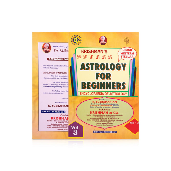 Astrology For Beginners - 6 Volumes Set - English | by K. Subramaniam/ Astrology Book - Astrology, Numerology & Palmistry