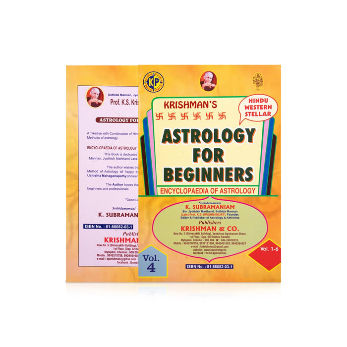 Astrology For Beginners - 6 Volumes Set - English | by K. Subramaniam/ Astrology Book - Astrology, Numerology & Palmistry