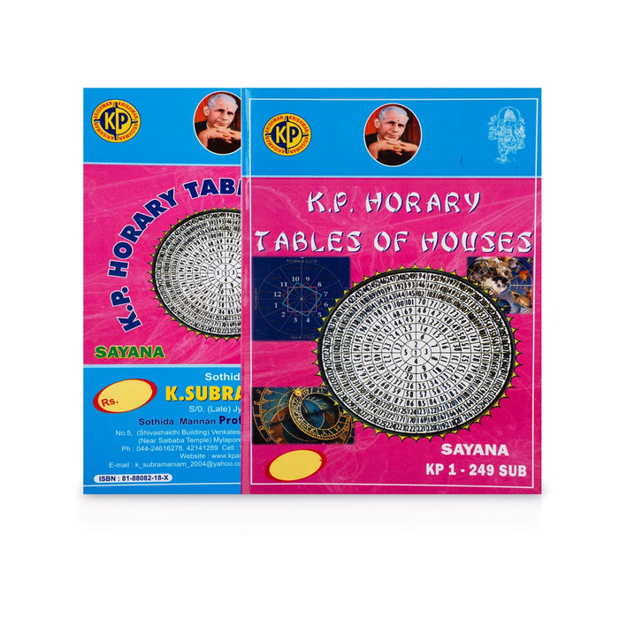 K.P.Horary Tables Of Houses - English | by K. Subramaniam/ Astrology Book - Astrology, Numerology & Palmistry