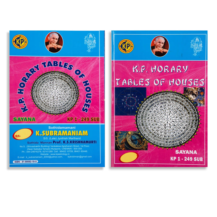 K.P.Horary Tables Of Houses - English | by K. Subramaniam/ Astrology Book - Astrology, Numerology & Palmistry