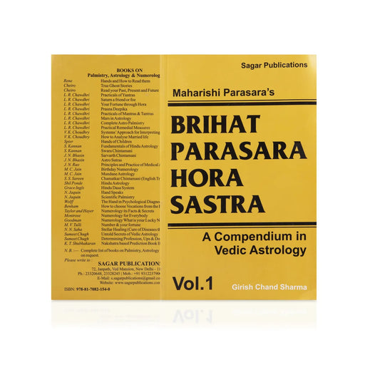 Maharishi Parasara’s Brihat Parasara Hora Sastra - 2 Volumes Set - English | by Girish Chand Sharma - Astrology, Numerology & Palmistry