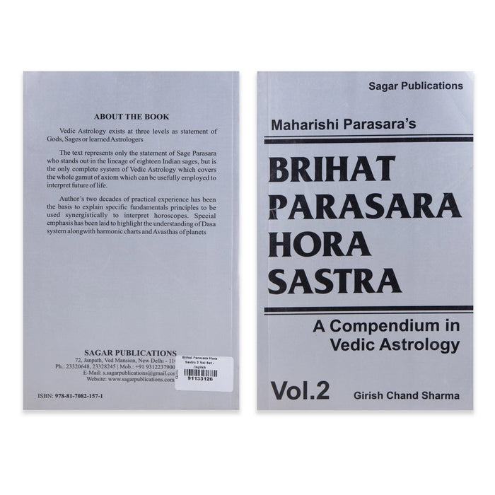 Maharishi Parasara’s Brihat Parasara Hora Sastra - 2 Volumes Set - English | by Girish Chand Sharma - Astrology, Numerology & Palmistry