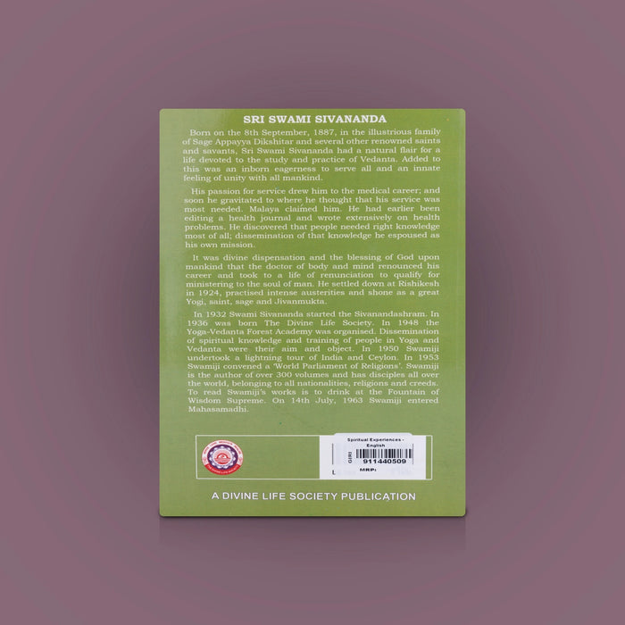 Spiritual Experiences - English | By Swami Sivananda/ Hindu Spiritual Book - Vedanta, Spirituality & Philosophy