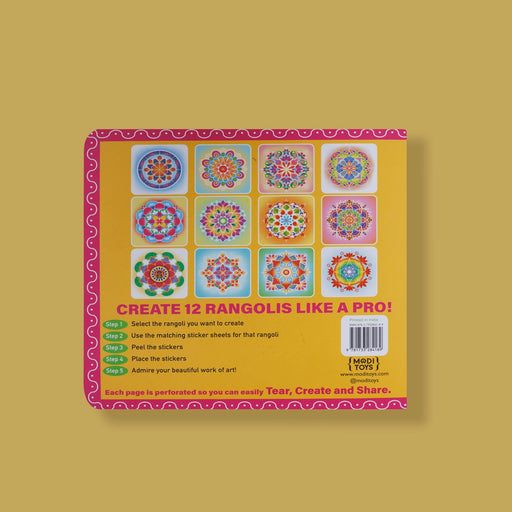 Rangoli With Stickers Book - English | Activity Book/ Rangoli Design Practice Book - Kolam & Rangoli