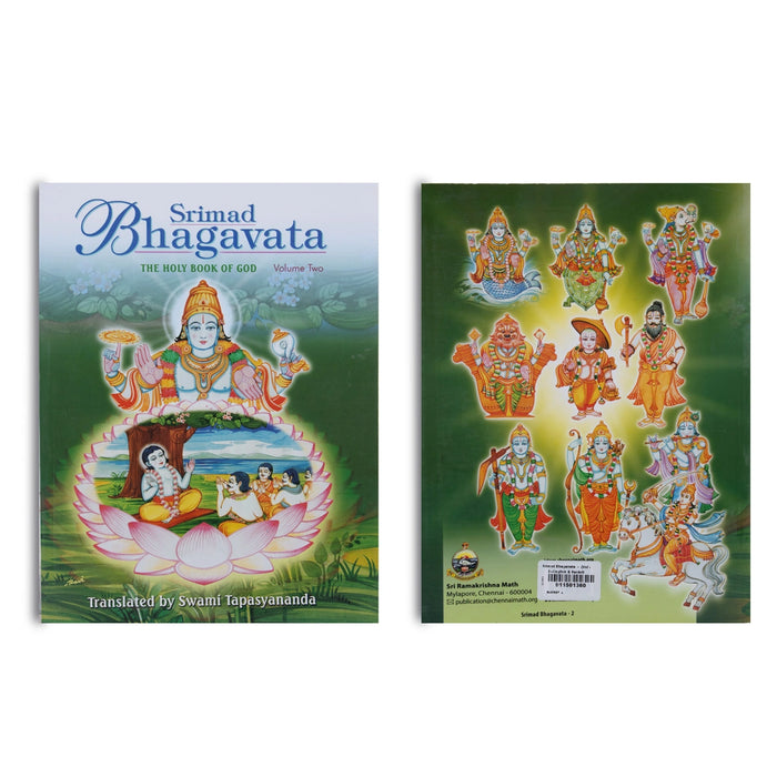 Srimad Bhagavata - The Holy Book Of God - Volume 2 - English & Sankrit | by Swami Tapasyananda/ Hindu Puran Book