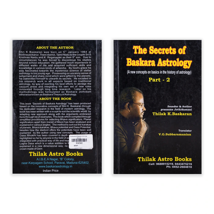 The Secrets Of Baskara Astrology - Volume 2 - English | by Thilak. K. Baskaran/ Astrology Book - Astrology, Numerology & Palmistry