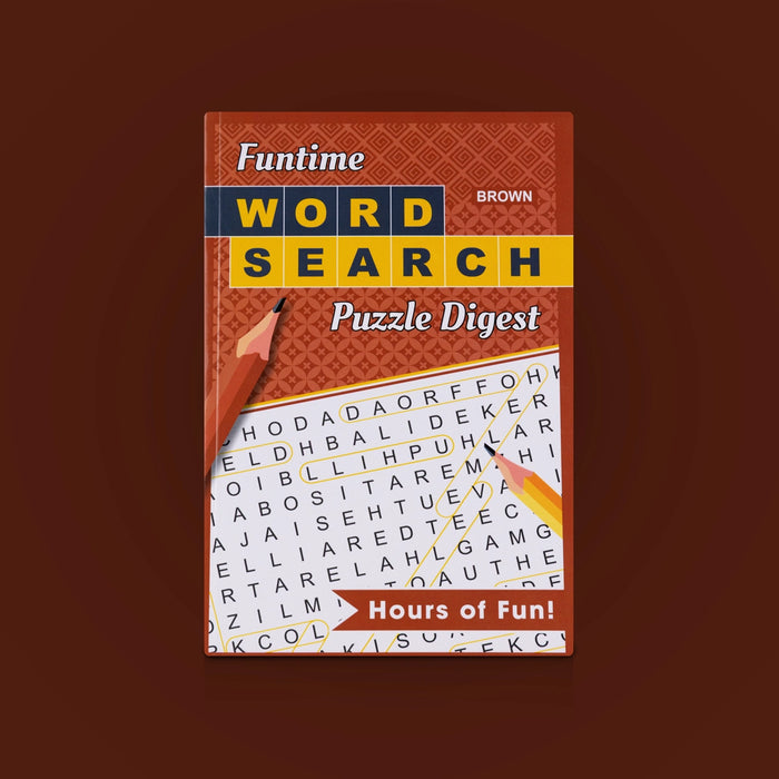 Funtime Word Search Puzzle Digest - Brown | Activity Book / Brain Games, Word Search Puzzles & Fun for All Ages
