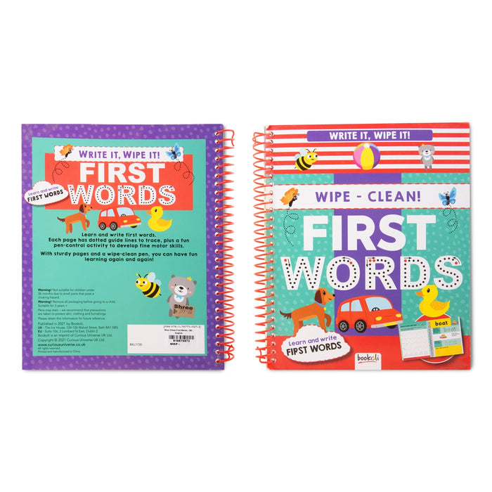 Write It Wipe It - Wipe - Clean - First Words - Learn And Write First Words - English | Childrens Activity Book - Children Activity Books