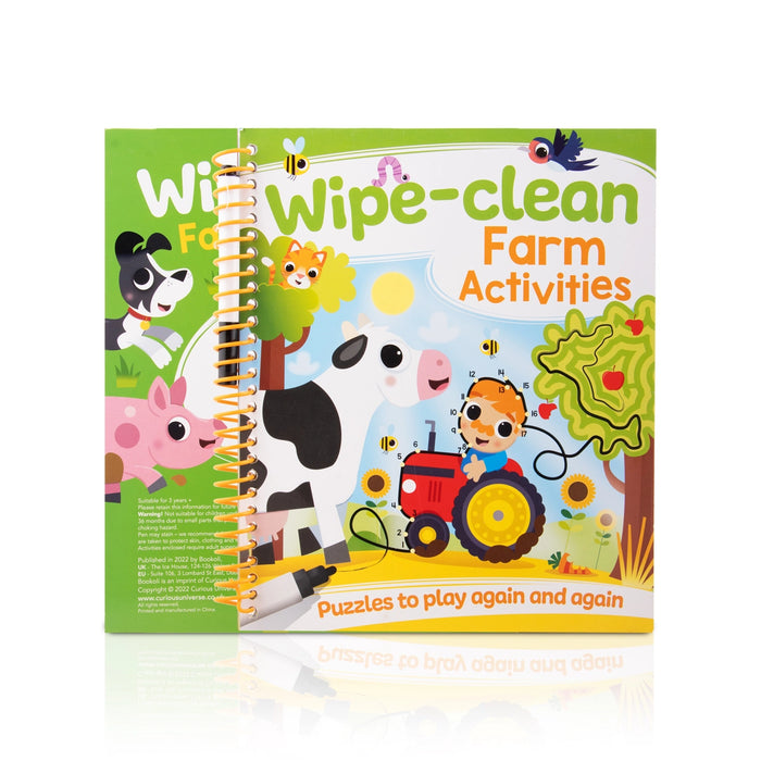 Wipe - Clean Farm Activities - Puzzles To Play Again And Again - English | by Kirsteen Robson/ Game Book