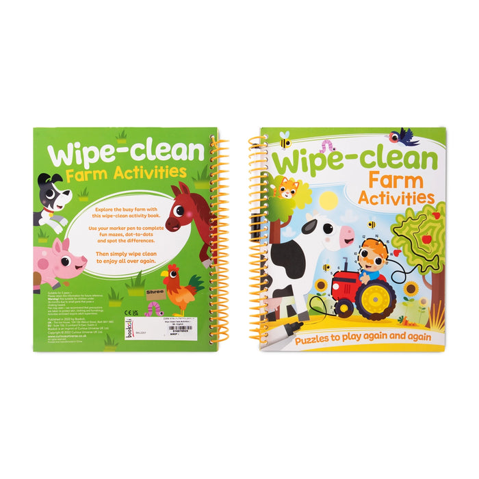 Wipe - Clean Farm Activities - Puzzles To Play Again And Again - English | by Kirsteen Robson/ Game Book