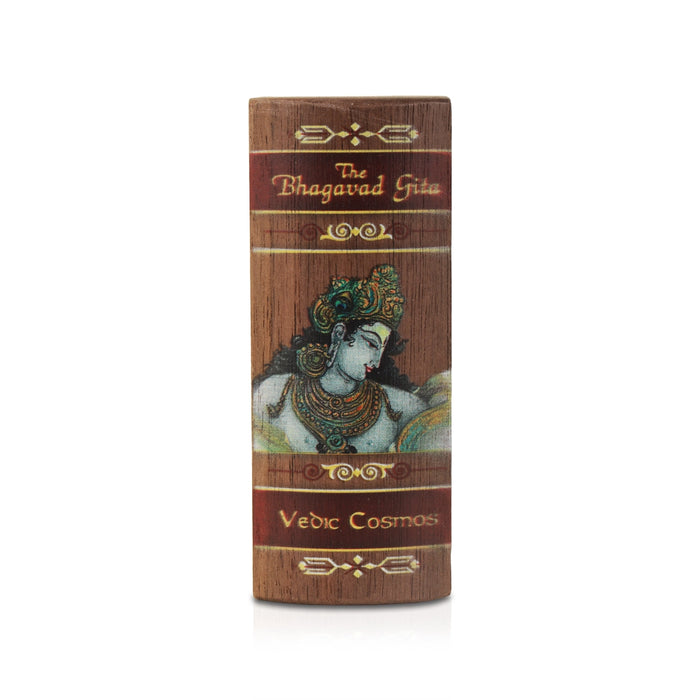 The Bhagavad Gita - Wooden Edition - English | by Veda Vyasa/ Hindu Holy Book A8 Size - Bhagavad Gita