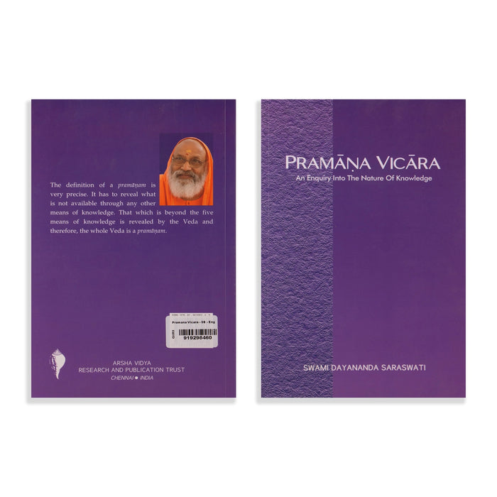 Pramana Vicara - An Enquiry Into The Nature Of Knowledge - English | by Swami Dayananda Saraswati/ Hindu Spiritual Book