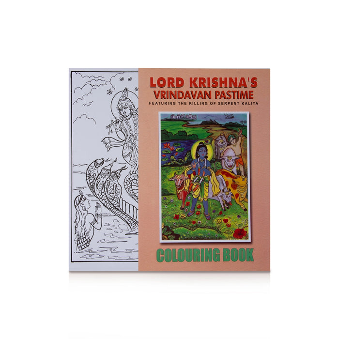 Lord Krishnas Vrindavan Pastime Featuring The Killing Of Serpent Kaliya Colouring Book | Adult Coloring Book - Children Activity Books