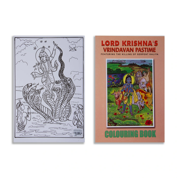 Lord Krishnas Vrindavan Pastime Featuring The Killing Of Serpent Kaliya Colouring Book | Adult Coloring Book - Children Activity Books