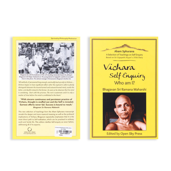 Vichara Self Enquiry Who Am I - Bhagavan Sri Ramana Maharshi - English | Hindu Spiritual Book - Vedanta, Spirituality & Philosophy