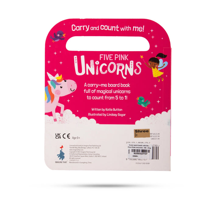 Carry And Count With Me - Five Pink Unicorns - English | by Katie Button/ Board Game Book - Board Games