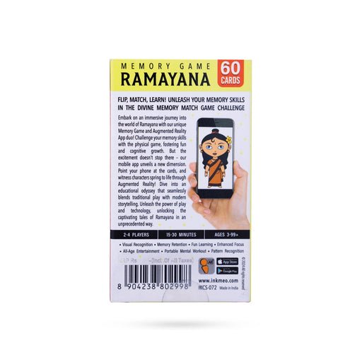 Memory Game Ramayana - English | 60 Cards/ Ramayana Flash Cards/ Hindu Mythology Game For Cultural Education - Children Activity Books