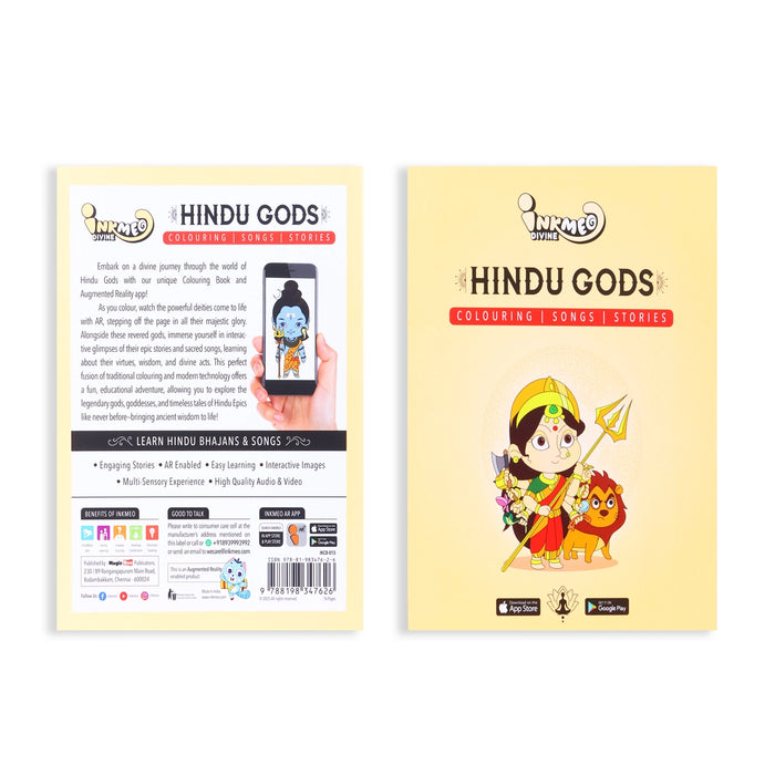 Hindu Gods - Colouring, Songs, Stories - English | Adult Coloring Book - Children Activity Books