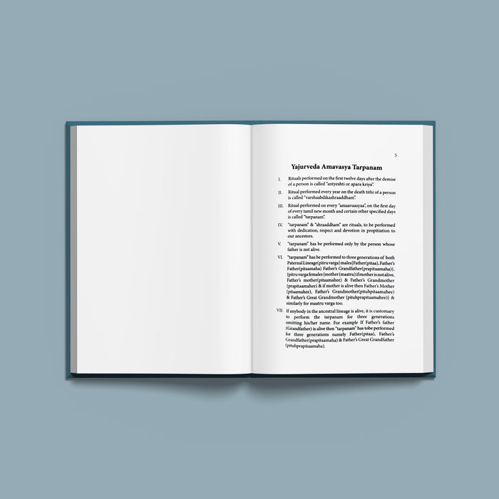 Yajurveda (Apastamba) - Amavasya Tarpanam | Vedas Book/ Hindu Religious Book - Veda / Vedic Prayer / Vedic Ritual