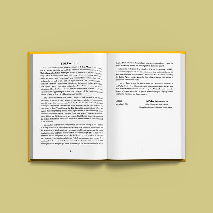 Rare Music and Dance Compositions Of King Sahaji Of Thanjavur Notation,Text & Meanings - Tamil & English - Bhajan, Music & Dance