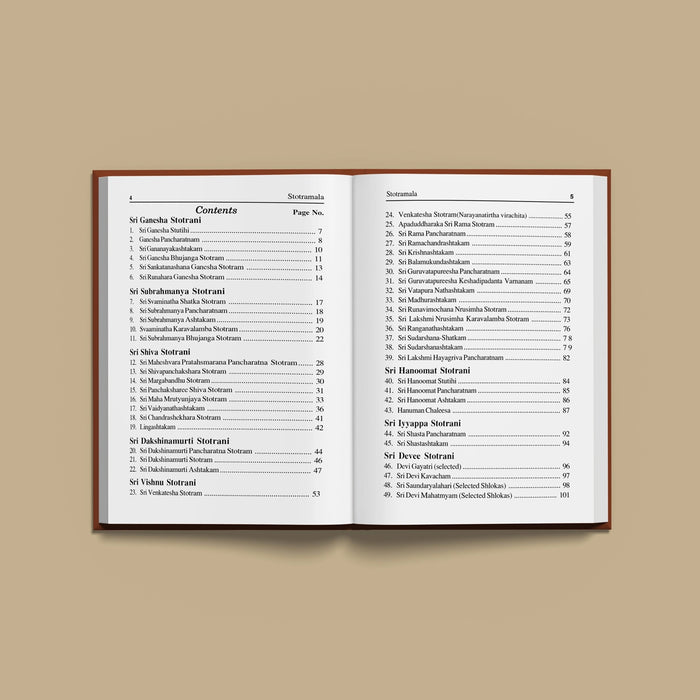 Stotramala - English | Stotra Book/ Hindu Religious Book - Prayers Hymns Stotras