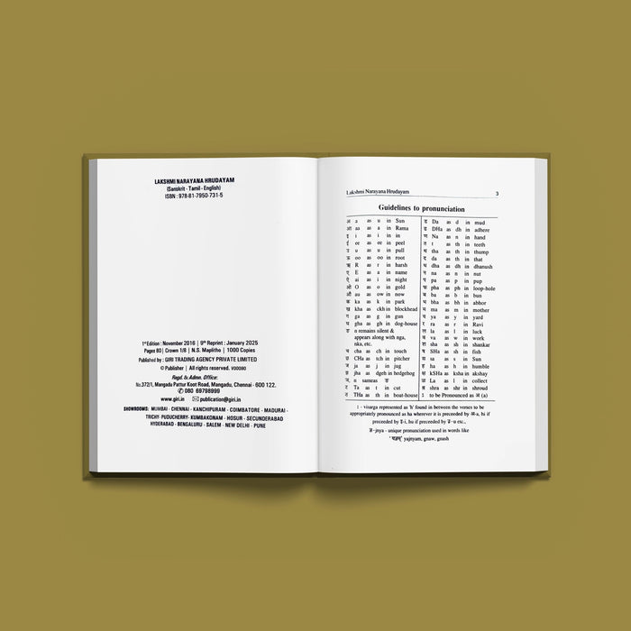 Sri Lakshmi Narayana Hrudayam - Text In Sanskrit - Tamil - English | Hindu Shlokas Book - Prayers Hymns Stotras