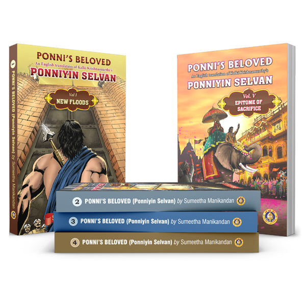 Ponni's Beloved - Ponniyin Selvan - 5 Volumes Set - English | by Sumeetha Manikandan/ Historical Fiction Book