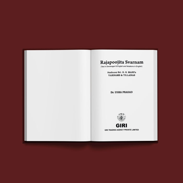 Rajapoojita Svarnam - Madurai Sri.G.S.Manis Varnams And Tillanas- Sanskrit - English | Usha Prasad/ Music Book