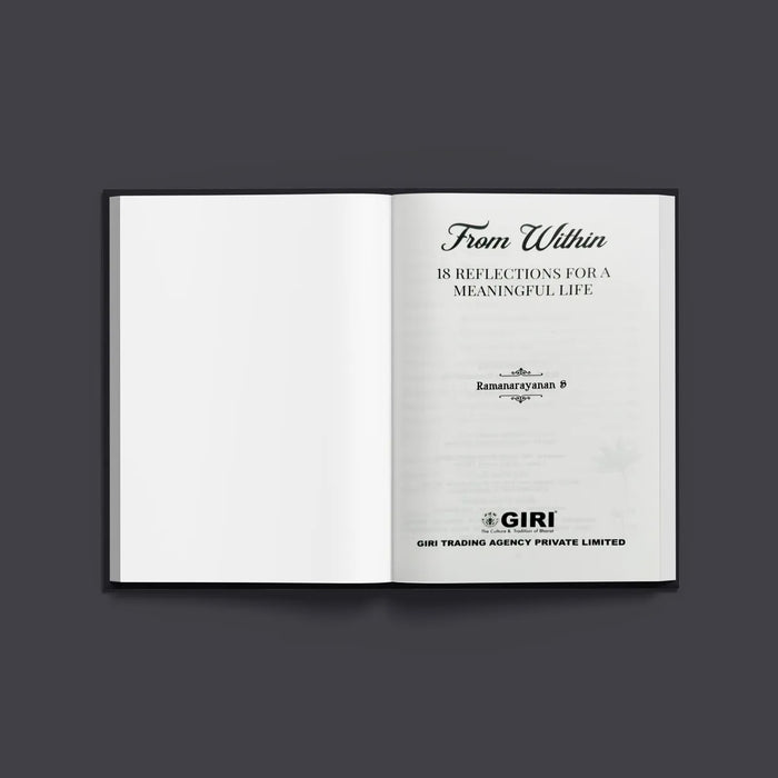 From Within - 18 Reflections For A Meaningful Life - English | By S. Ramanarayanan/ Self Motivational Book - Education & Self Help