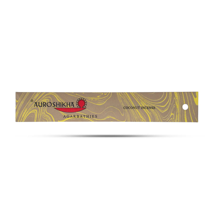 The delightful aroma of Auroshikha Coconut Incense Sticks for pooja.
