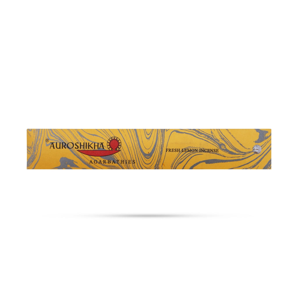 The vibrant scent of Auroshikha Fresh Lemon Incense sticks will elevate your space.
